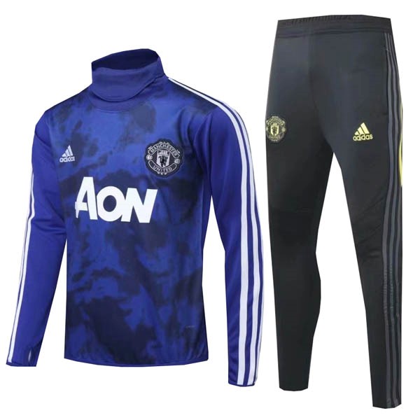 Trainingsanzug Manchester United 2019-20 Blau Schwarz Weiß